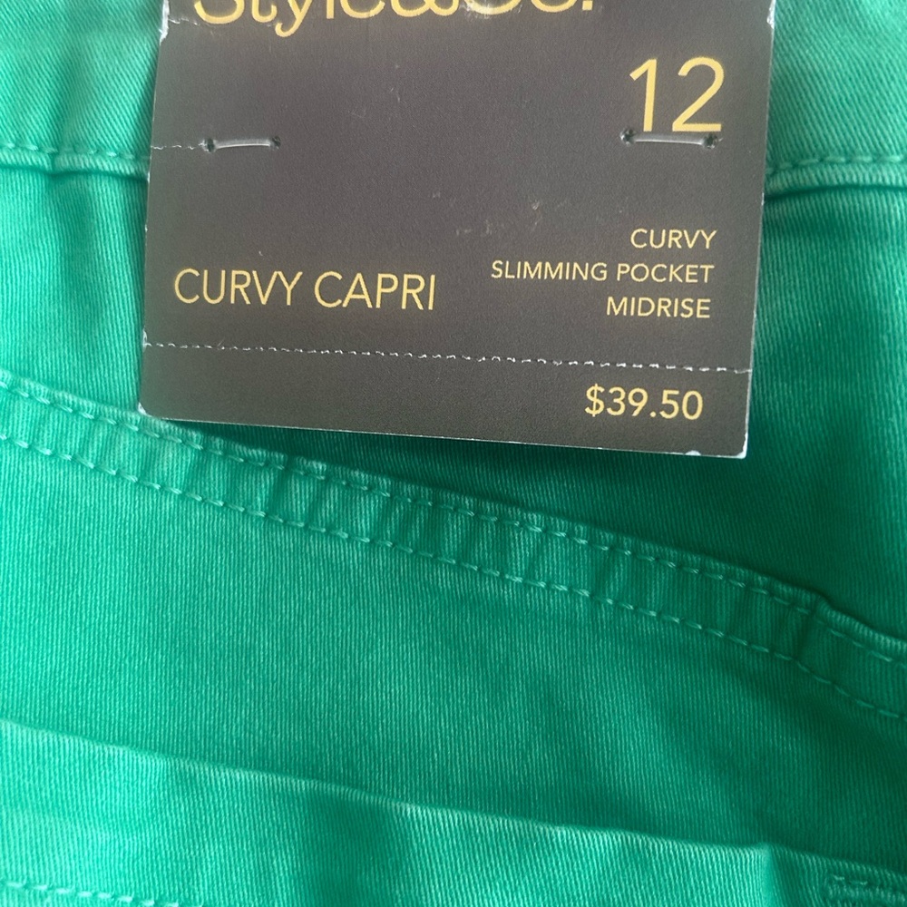 Style & Co. - Curvy Capri Sz.12 in Jasper Green - Picture 4 of 5
